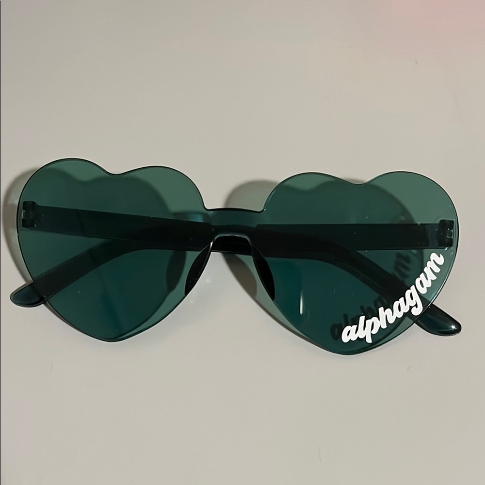 Alpha Gamma Delta Heart-Shaped Sunglasses - Picture 1 of 1